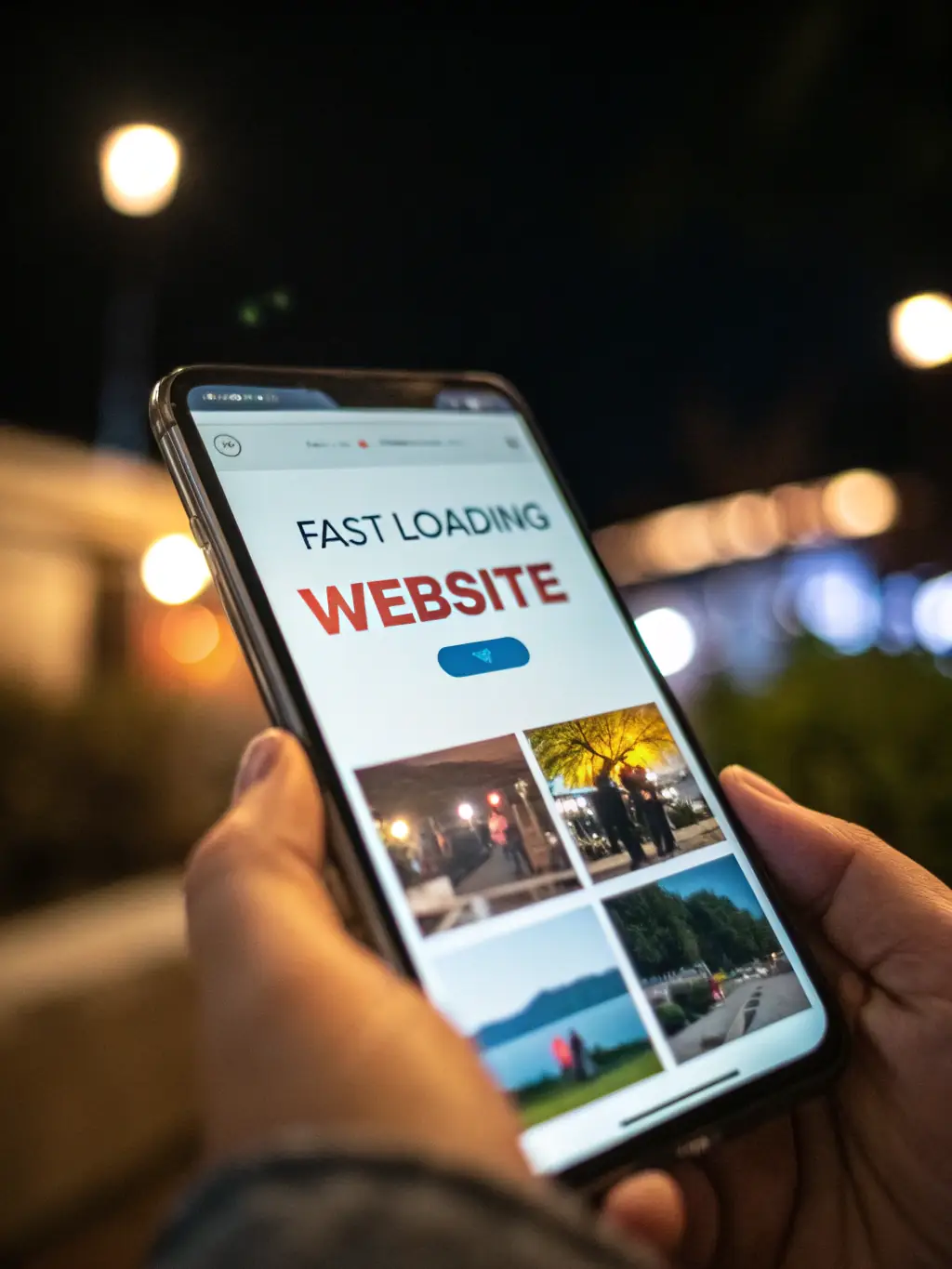 A website loading quickly on a mobile phone, illustrating ParveenWebDevs' focus on website performance optimization.