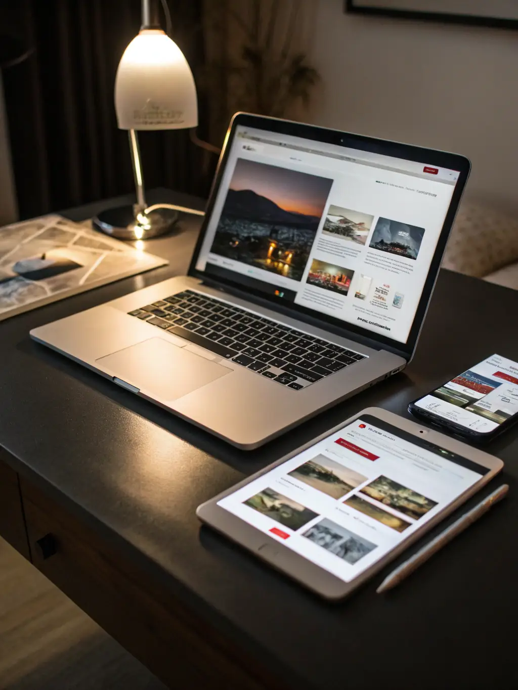 A clean, modern website design showcasing responsive layout on multiple devices, highlighting ParveenWebDevs' web development service.