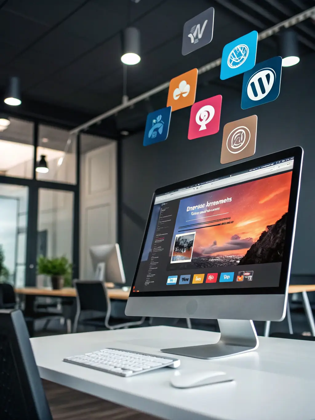 An image featuring the WordPress logo integrated with custom theme development elements, highlighting Parveen Webdevs' expertise in creating tailored WordPress solutions.
